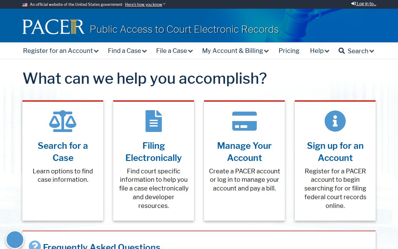 PACER access for federal criminal case records connected to Blaine