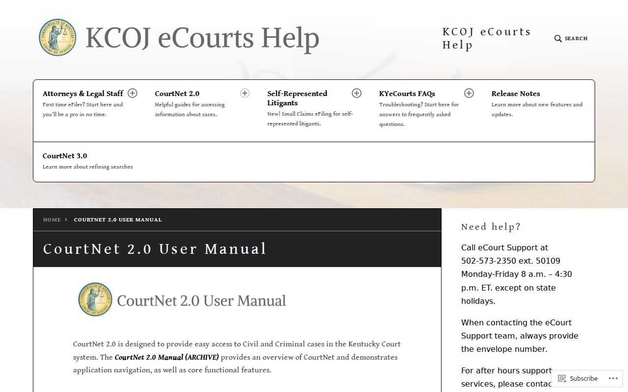 Lawrence County criminal case record help in the CourtNet manual