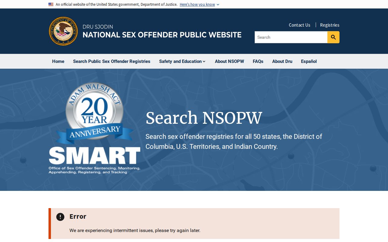 Lawrence County sex offender lookup through the national registry